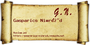Gasparics Nimród névjegykártya